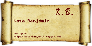Kata Benjámin névjegykártya