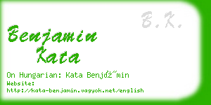 benjamin kata business card